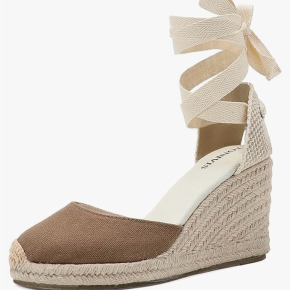 NIB - brown Espadrille Sandal 6.5 - Picture 2 of 5